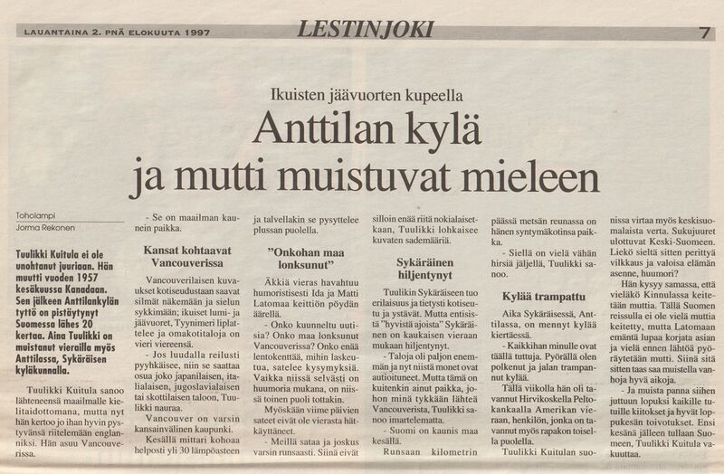 Tiedosto:Lestinjoki 2.8.1997- Ikuisten jäävuorten kupeella - Anttilan kylä ja mutti muistuvat mieleen.jpg