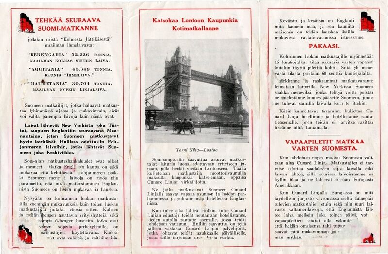 Tiedosto:Cunard-linjan esite 1923, toinen puoli.jpg